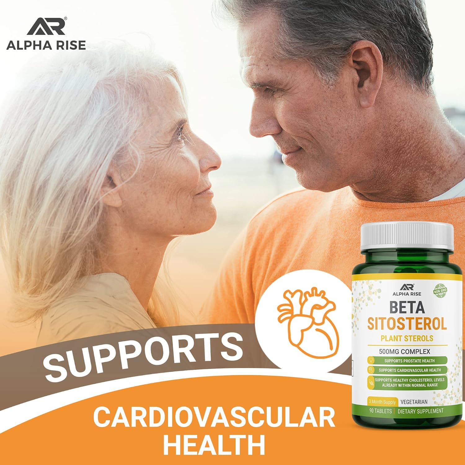 Beta Sitosterol 500 mg - 90 Comprimidos - No Transgénico - Salud Prostática y Colesterol