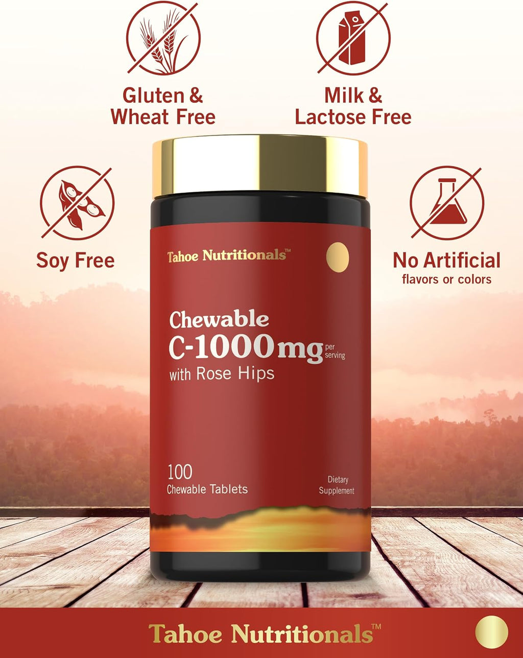 Carlyle Vitamina C Masticable 1000 mg - 100 Comprimidos - Sabor Naranja Natural - Vegetariano, No Transgénico y Sin Gluten