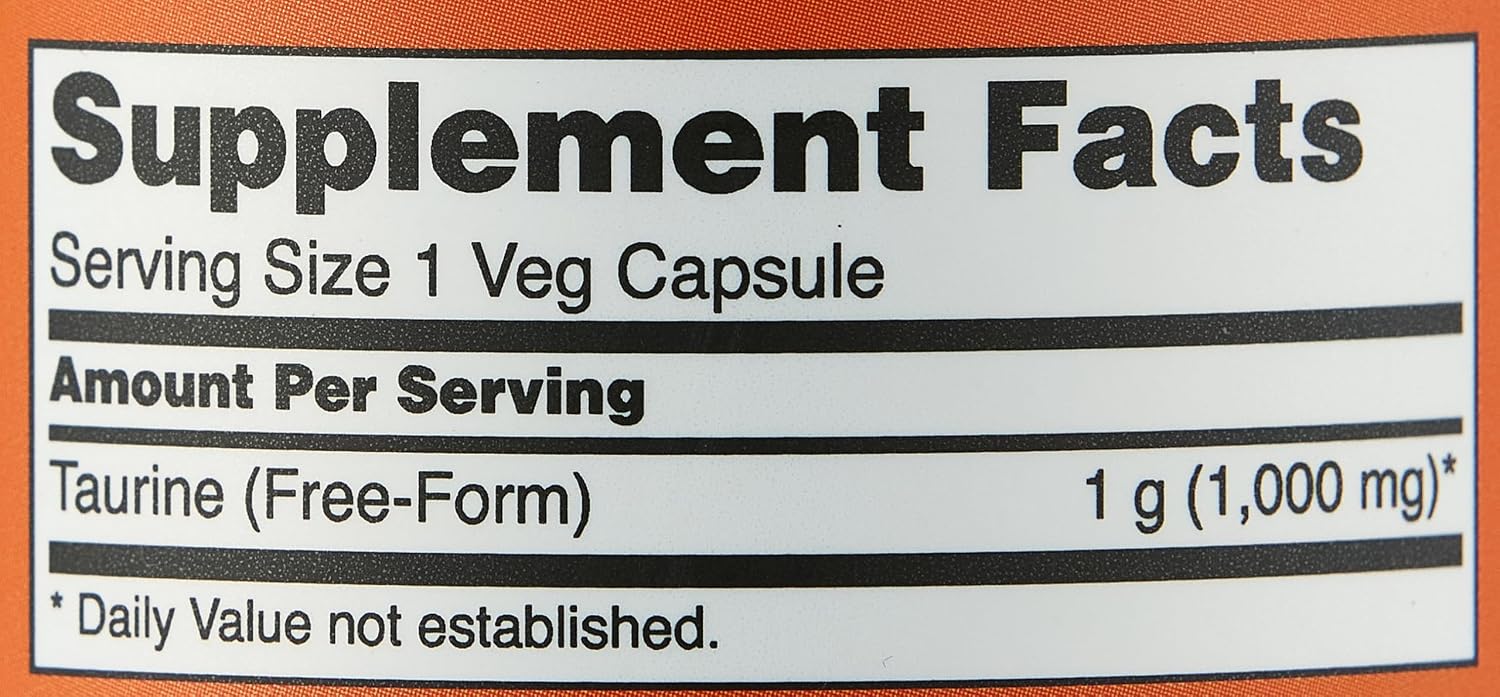 NOW Foods Taurina Doble Concentración 1000 mg - 100 Cápsulas Veganas