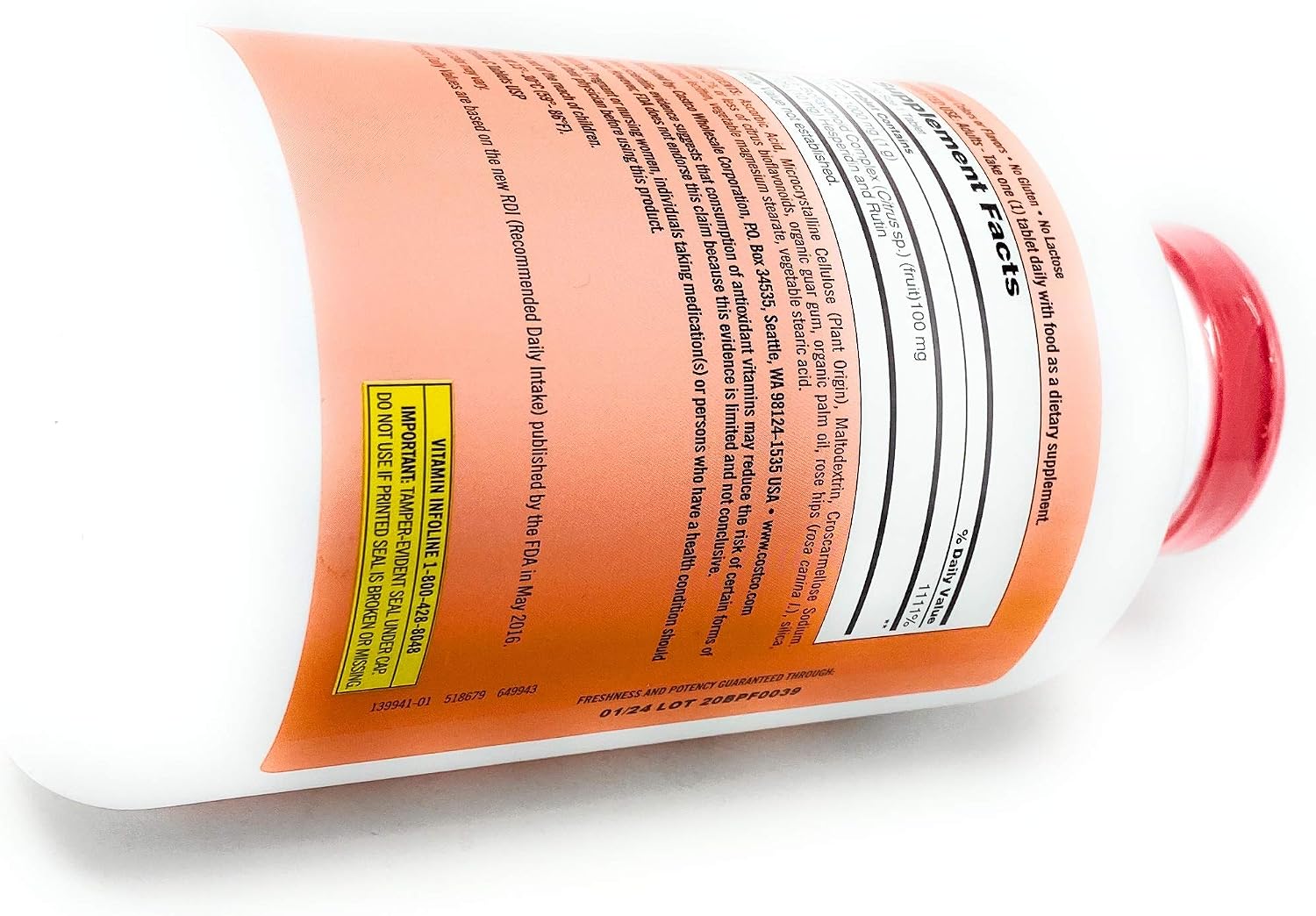 Kirkland Signature Vitamina C 1000 mg, 500 Comprimidos