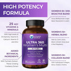Vitamin World Ultra 360 Multivitamínico para Mujeres 50+ con Minerales y Hierbas, 180 Comprimidos