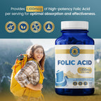 Vykee Nutrition Ácido Fólico 1850 mcg DFE - Complemento Prenatal Vegano 120 Cápsulas