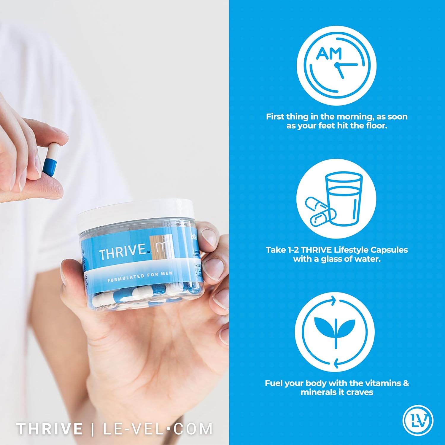 Le-Vel Thrive M Cápsulas Premium para Hombres - 60 Servicios
