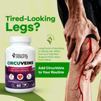 CircuVeins Suplemento para la Circulación de Piernas y Venas con Castaño de Indias, Gotu Kola, Rusco y Semilla de Uva – 60 Cápsulas