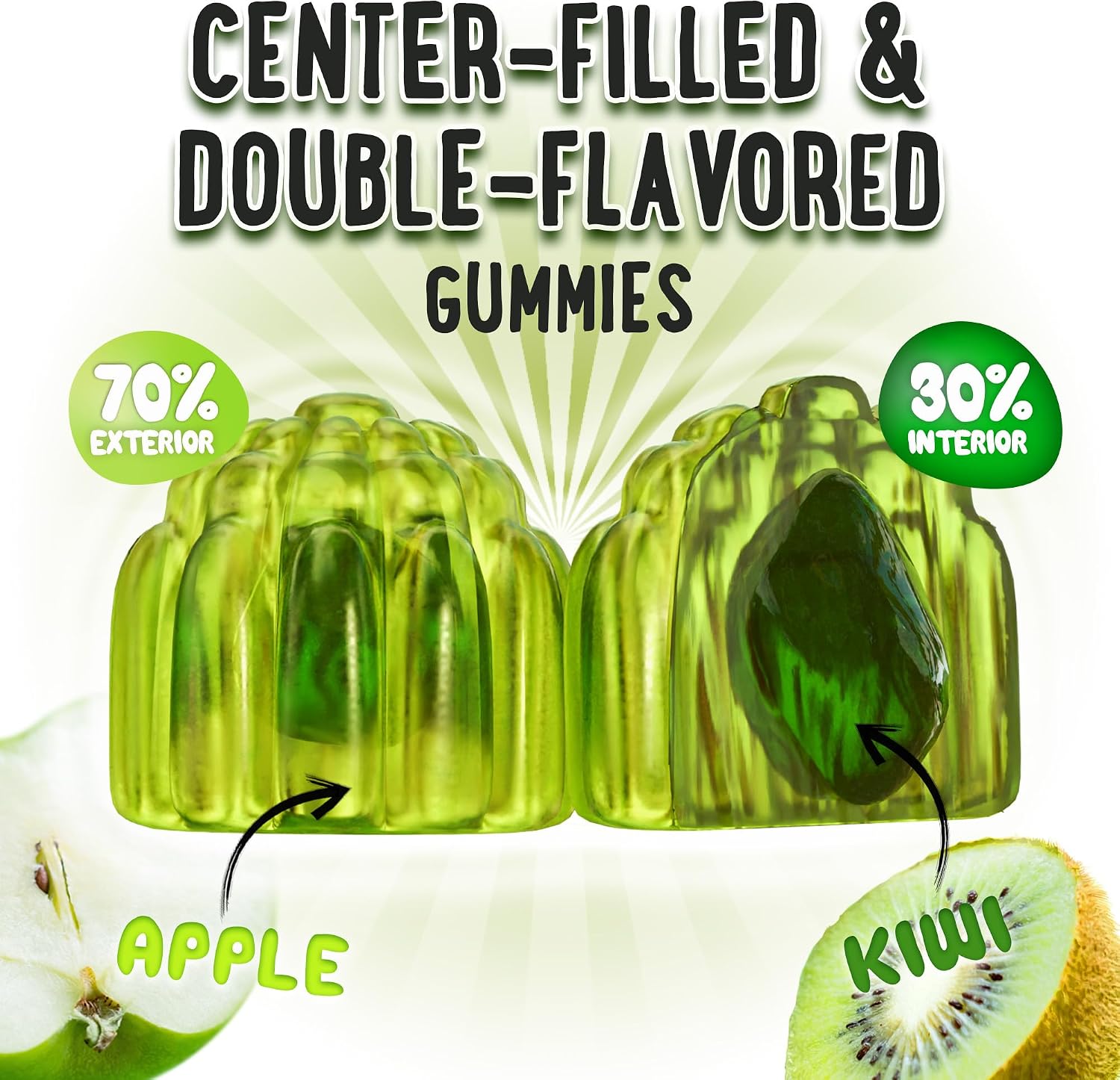 OH MY CHEWY Gominolas de Vitamina D3, K2 y Calcio - 5000 IU D3, 120 mcg K2 (MK-7), 120 mg Ca - Vegano y No GMO - 120 unidades