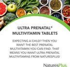 NaturesPlus Ultra Prenatal - 800 mcg Folato, 90 Comprimidos - Multivitamínico Prenatal
