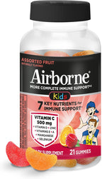 Airborne Kids Gomitas de soporte inmunológico, 21 gomitas, sabor a frutas variadas