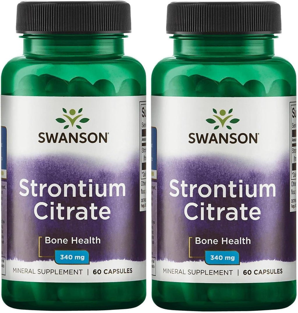 Citrato de Estroncio 340 mg 60 Cápsulas (Pack de 3) - Swanson Premium Brand
