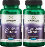 Citrato de Estroncio 340 mg 60 Cápsulas (Pack de 3) - Swanson Premium Brand
