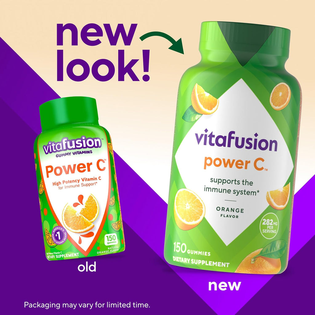 Vitafusion Power C – Vitamin C Gummy Vitamins for Immune Support, Orange Flavor, 282 mg, 150 Count