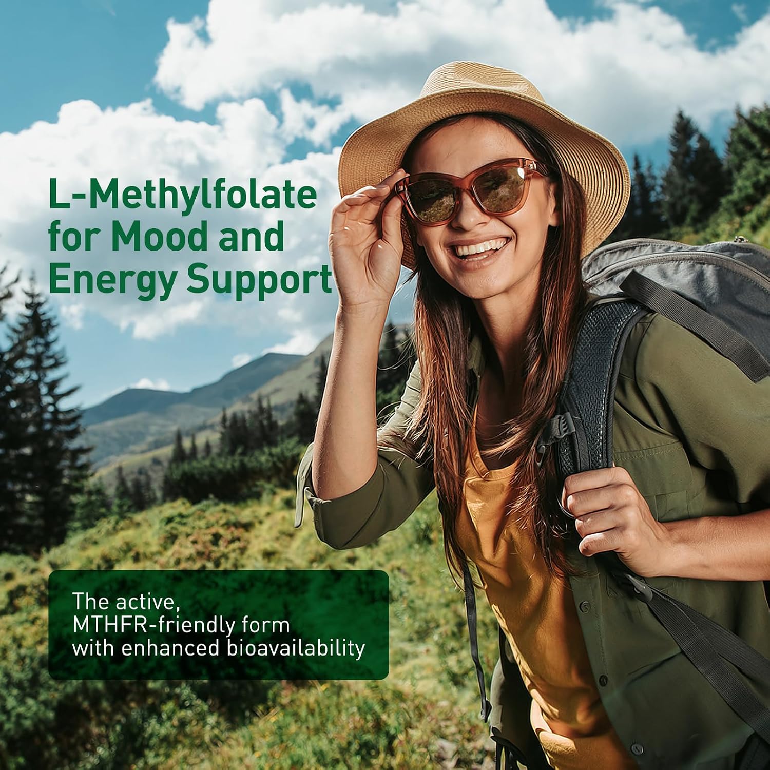 Simlike Active Folate (5-MTHF) con Complejo B, B12, B2 y B6 - Apoya la metilación y niveles saludables de homocisteína - Sin gluten, lácteos ni soja - 60 cápsulas de 5mg de L-metilfolato