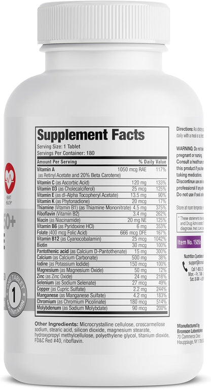 Bronson ONE Daily Women’s 50+ Complete – Vitalidad y energía: Las vitaminas del grupo B ayudan al metabolismo – Image 2