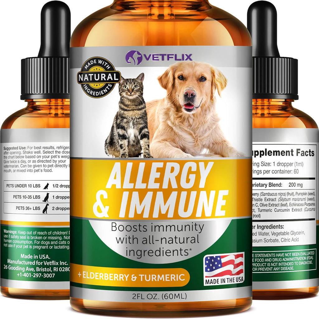10 en 1 Vitaminas Líquidas para Perros y Gatos, 2 Fl Oz | Glucosamina y Multivitamínico