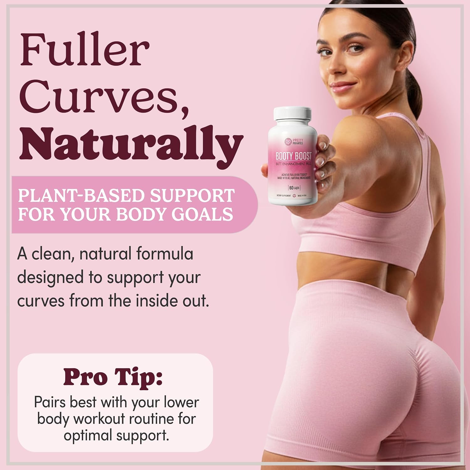 Pretty Privates Butt Enhancer - Suplemento para aumentar glúteos - 60 cápsulas