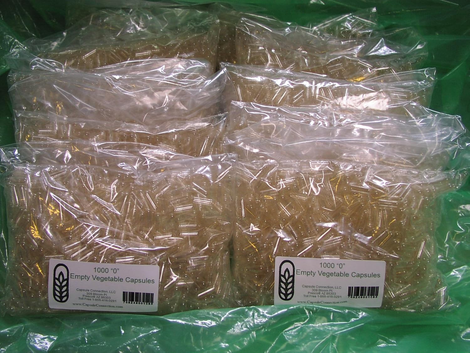 10,000 Cápsulas Vegetales Vacías Tamaño "0" al por Mayor