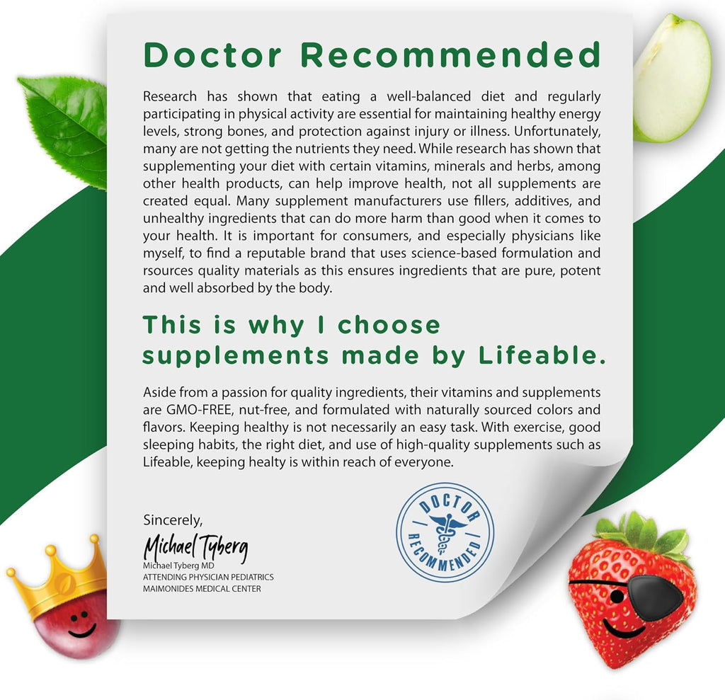 Lifeable Complejo B para Niños con Vitamina C - Gominolas Veganas de Vitaminas B - 90 Gominolas