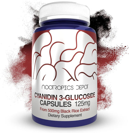 Nootropics Depot Cyanidin 3-Glucoside 125 mg – Función cognitiva: Puede apoyar la claridad mental y la – Image 1