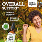 Wild & Organic Gotas Líquidas de Musgo Marino y Bladderwrack - Tintura Multimineral - Vegana, Sin Azúcar ni Alcohol - 60 ml