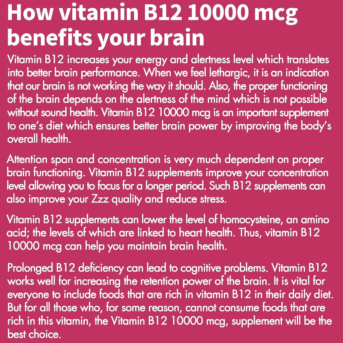 Vitamina B12 Metilcobalamina 10000 mcg – 90 Comprimidos Sublinguales Sabor Fresa – Vegano, Sin Gluten – Image 8
