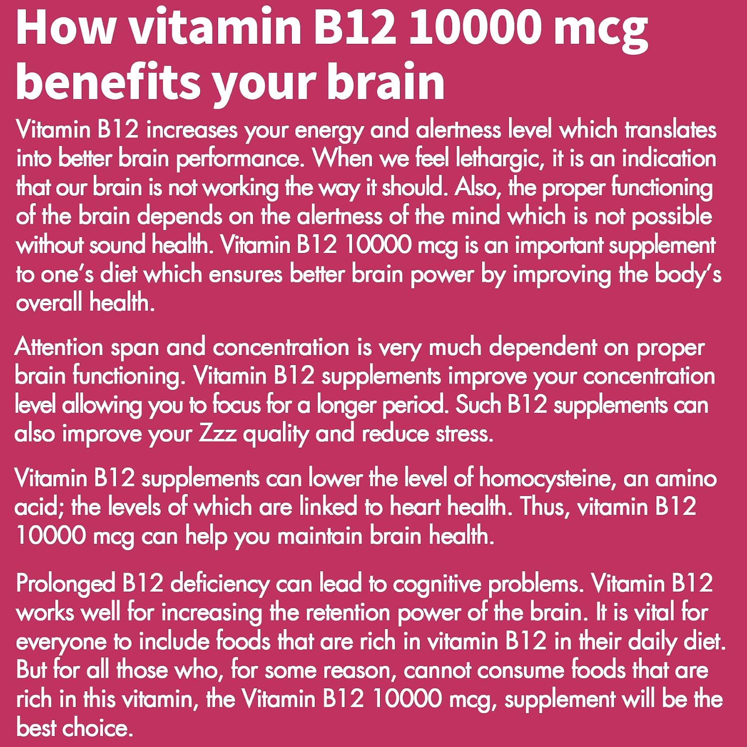 Vitamina B12 Metilcobalamina 10000 mcg – 90 Comprimidos Sublinguales Sabor Fresa – Vegano, Sin Gluten
