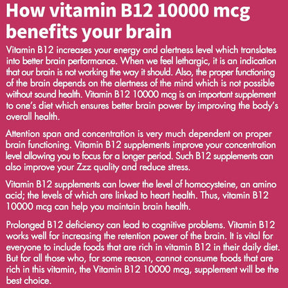Vitamina B12 Metilcobalamina 10000 mcg – 90 Comprimidos Sublinguales Sabor Fresa – Vegano, Sin Gluten – Image 8