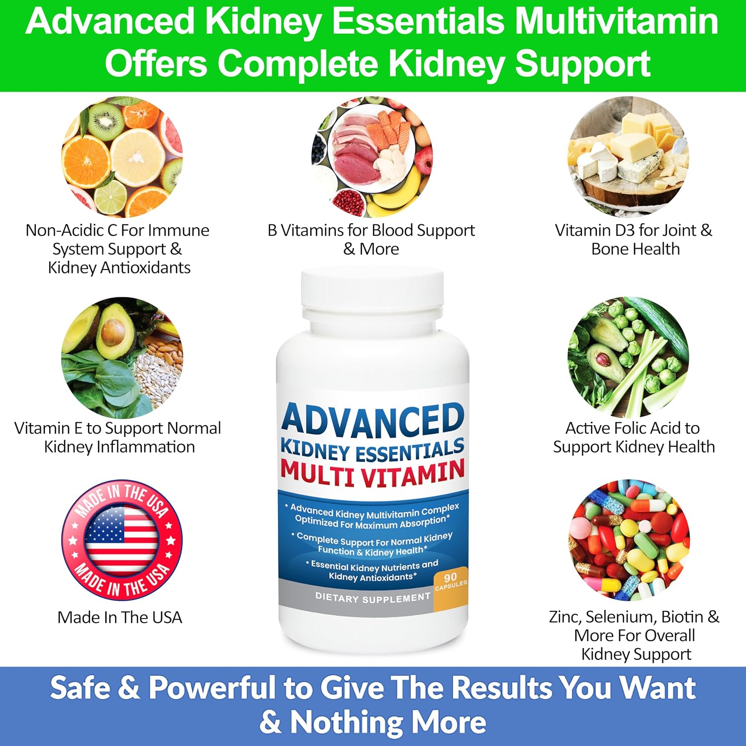 Advanced Kidney Essentials Multivitamin – 30 Cápsulas