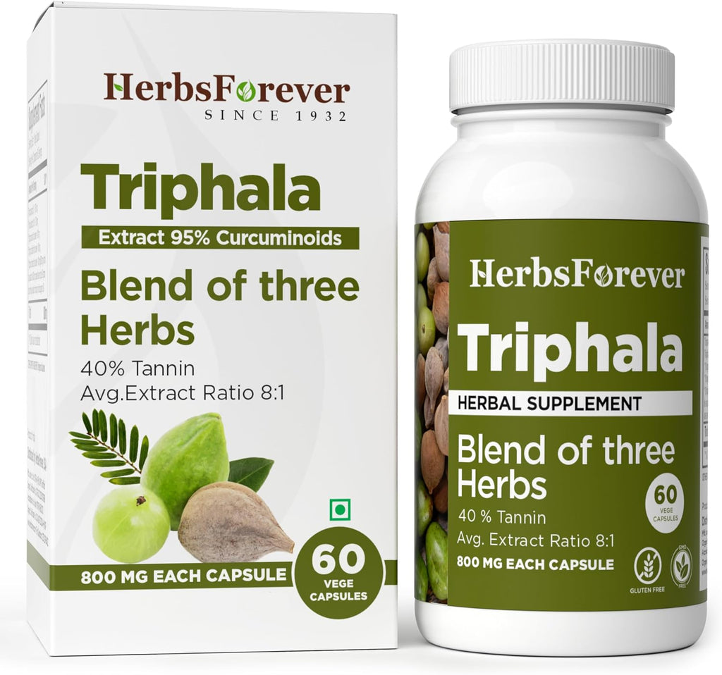 Triphala Extracto 8:1 Cápsulas – Herbsforever (60 Cápsulas Veganas)