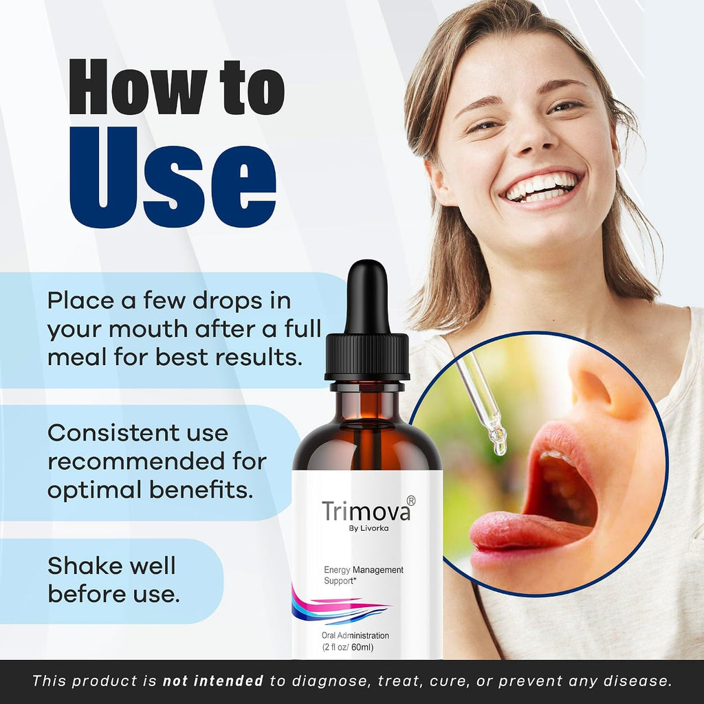 Trimova Metabolic Support Liquid Drops - Advanced Formula (Pack de 3 Botellas, 90 Días)