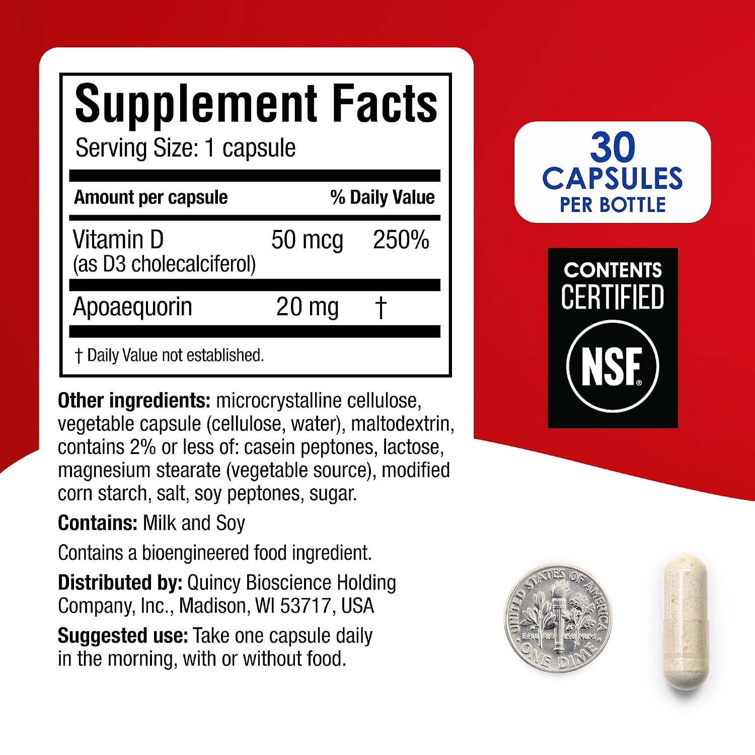 Prevagen Extra Strength - 30 Cápsulas (1 Mes) | Formulado para tu Cerebro | 20mg de Apoaequorina más Vitamina D3