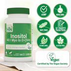 Health Thru Nutrition Inositol Supplement 40:1 Myo-Inositol a D-Chiro-Inositol 2050mg por Porción | 120 Cápsulas | Vegano Certificado | No Transgénico