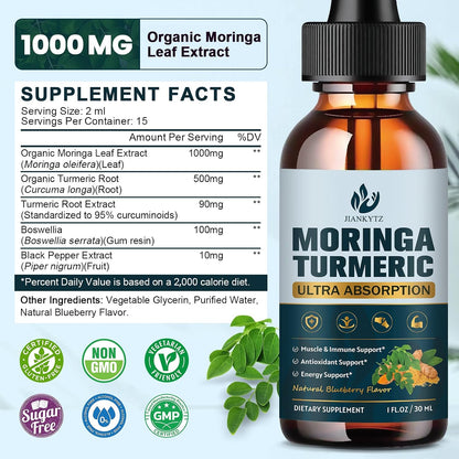 Extracto de Hojas de Moringa Orgánico en – Vitamina A: contribuye al mantenimiento de la visión, la piel y las – Image 2