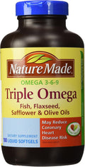 Nature Made Triple Omega 3 6 9 - 180 Cápsulas Blandas