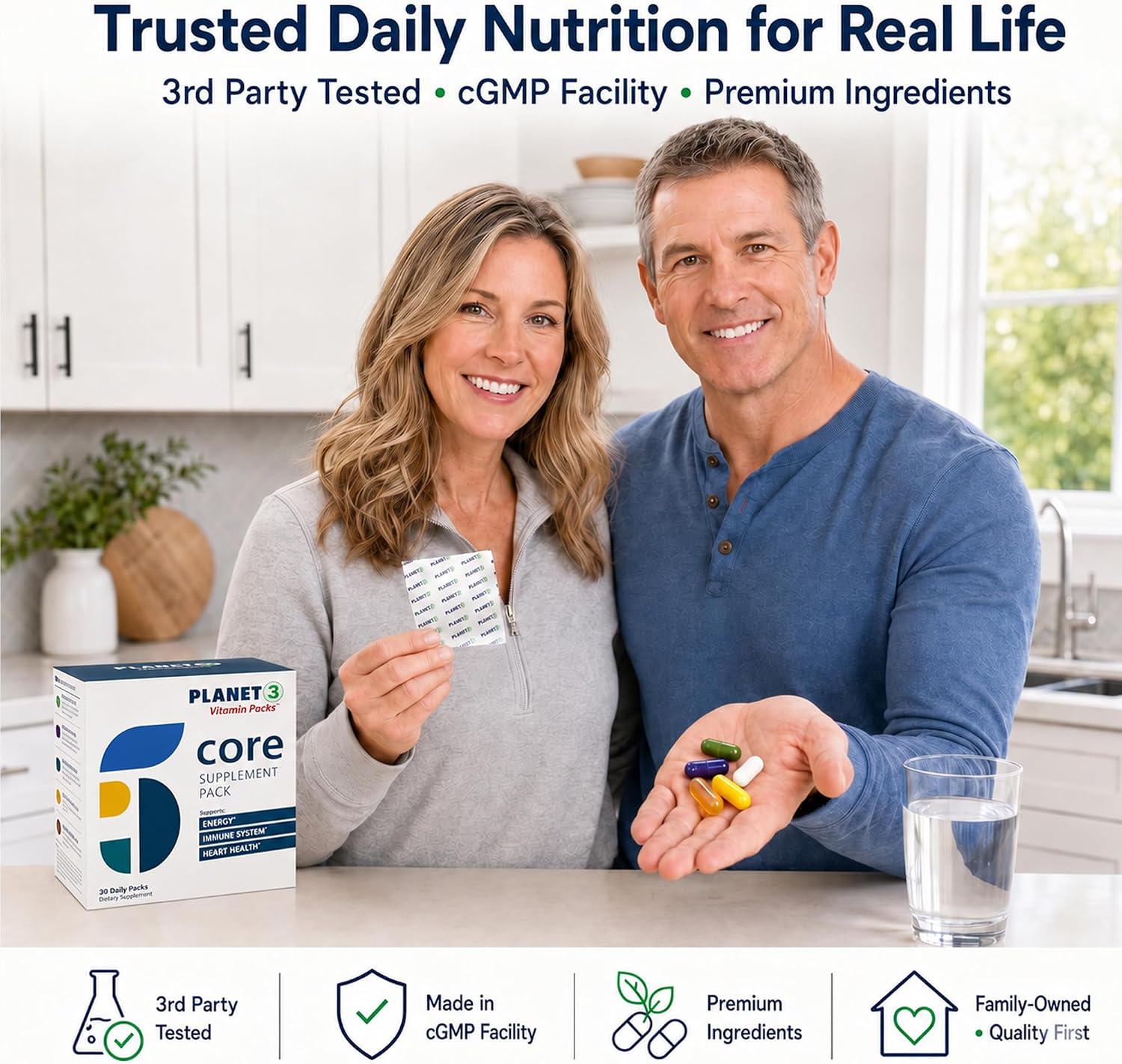 Planet 3 Daily Vitamin Packs – Multivitamínico Diario para Hombres y Mujeres (30 Sobres)