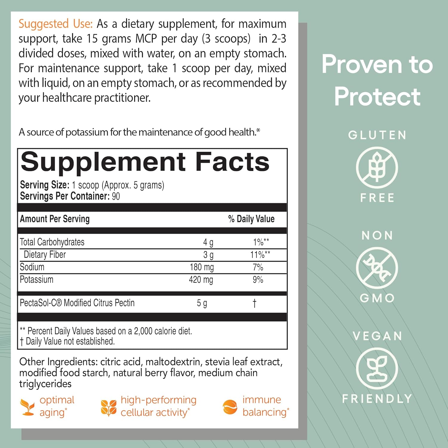 PectaSol Pectina Cítrica Modificada – 551g Polvo de Bayas – Suplemento para la Salud Corporal Total