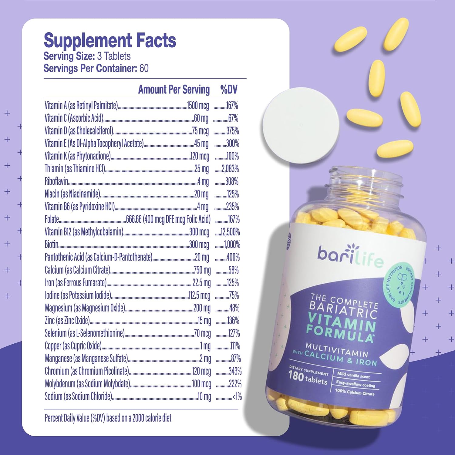 Bari Life Multivitamínico Bariátrico Completo - 180 Comprimidos