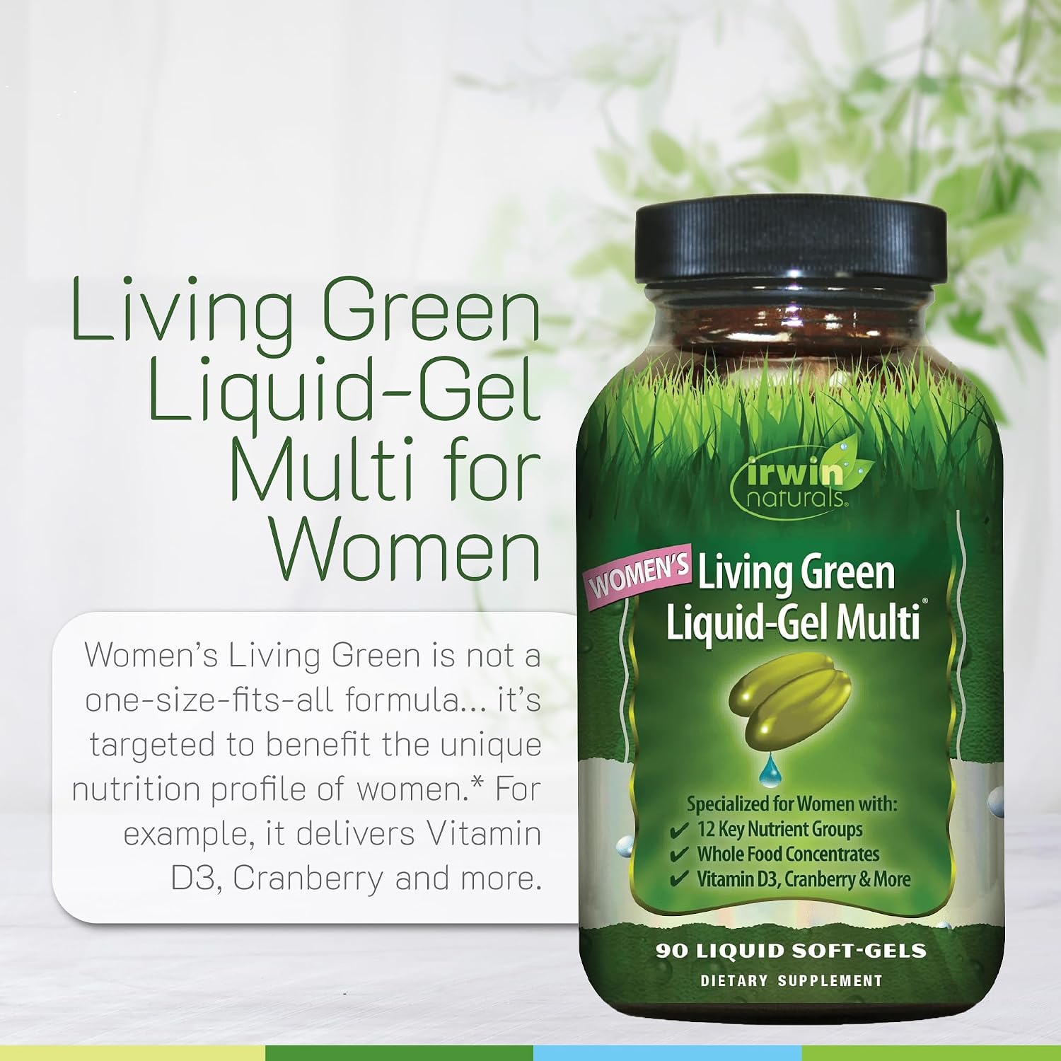 Irwin Naturals Women's Living Green Liquid-Gel Multivitamins - 2 Pack (180 Softgels)
