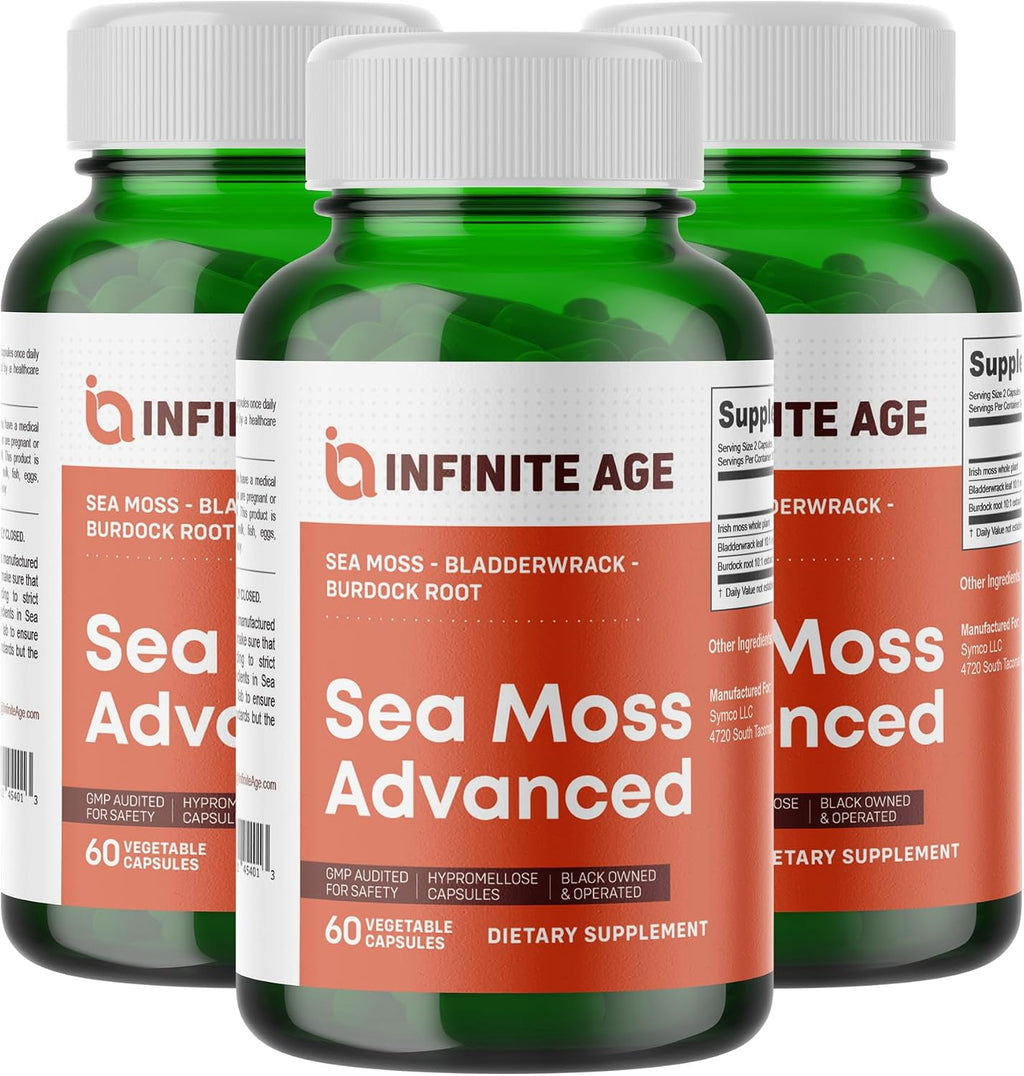 INFINITE AGE Sea Moss Advanced Superfood Cápsulas, 1250mg, 60 Unidades
