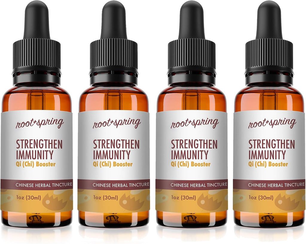 root + spring Qi Booster Tintura Herbal - Extracto Líquido Concentrado con Gotero - Suplemento de Hierbas TCM 1 oz