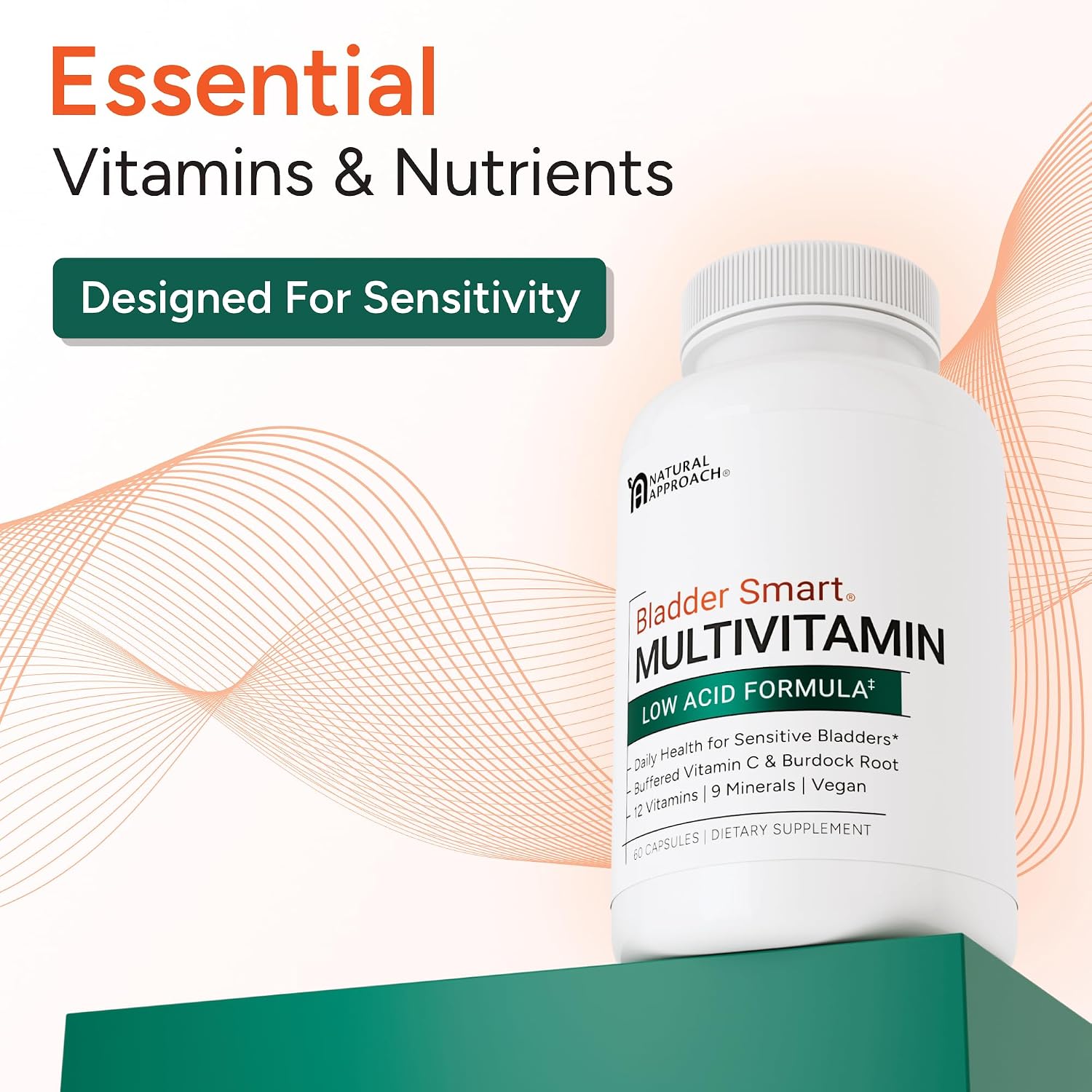 BLADDER SMART Multivitamínico Bajo en Ácido para Vejigas Sensibles - 12 Vitaminas y 9 Minerales - 60 Cápsulas