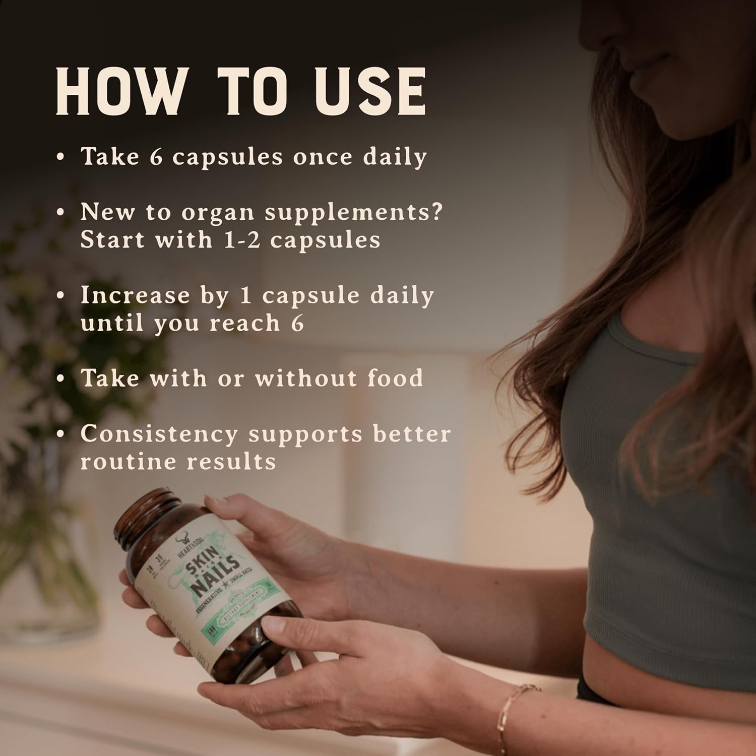 HEART & SOIL Colostro Bovino 100% Grass Fed – 3000mg, 180 Cápsulas
