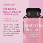 Reserveage Beauty Keratin Hair Booster with Biotin and Resveratrol - 60 Capsules