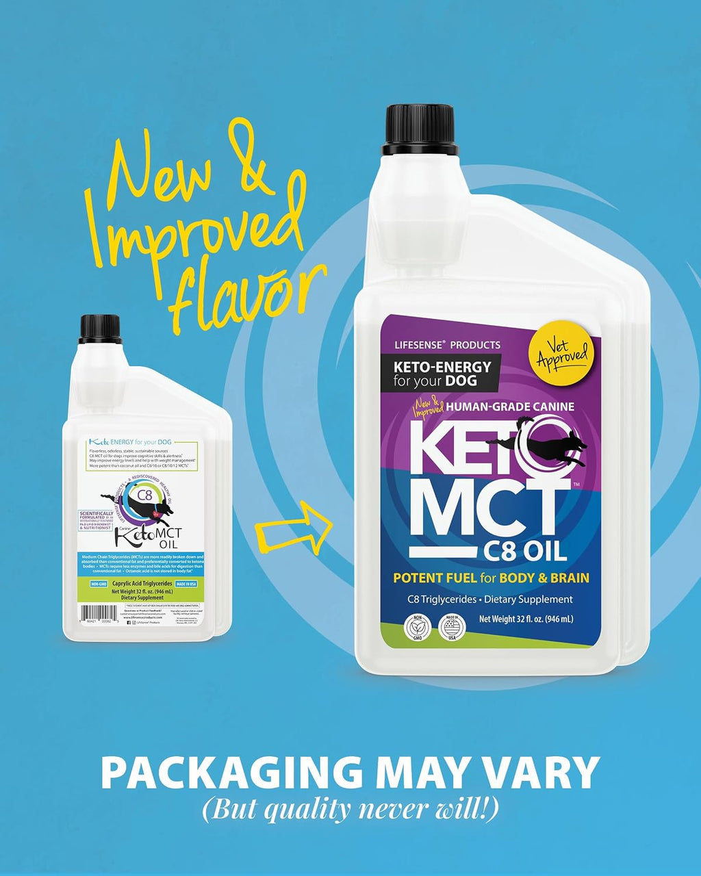 LifeSense Aceite MCT C8 para Perros - 946 ml