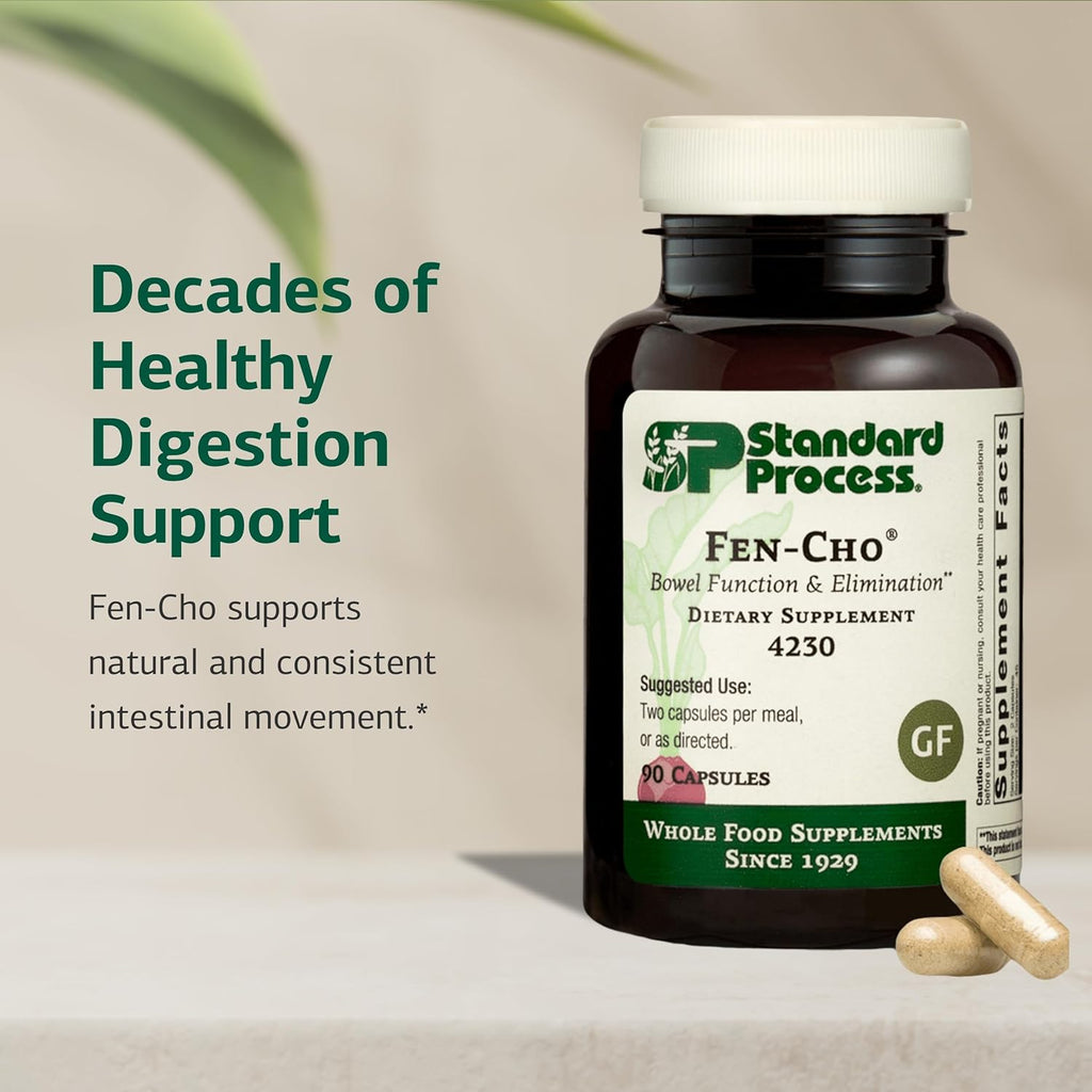 Standard Process Fen-Cho - Complemento para la salud digestiva e intestinal - Sin gluten, sin lácteos y sin soja - 90 cápsulas (45 dosis)