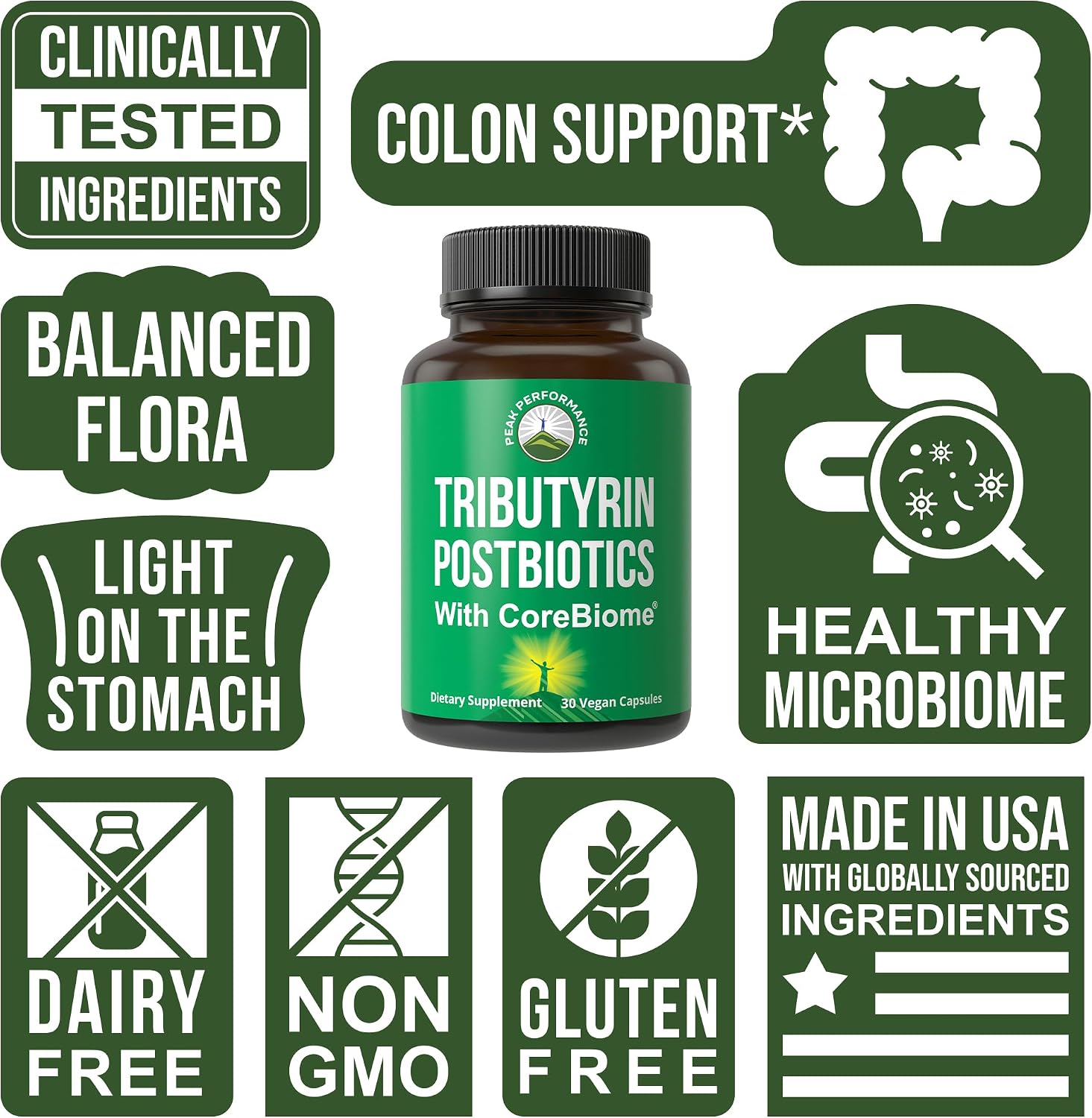 CoreBiome Tributirina Postbiótico – Salud Digestiva y Microbioma