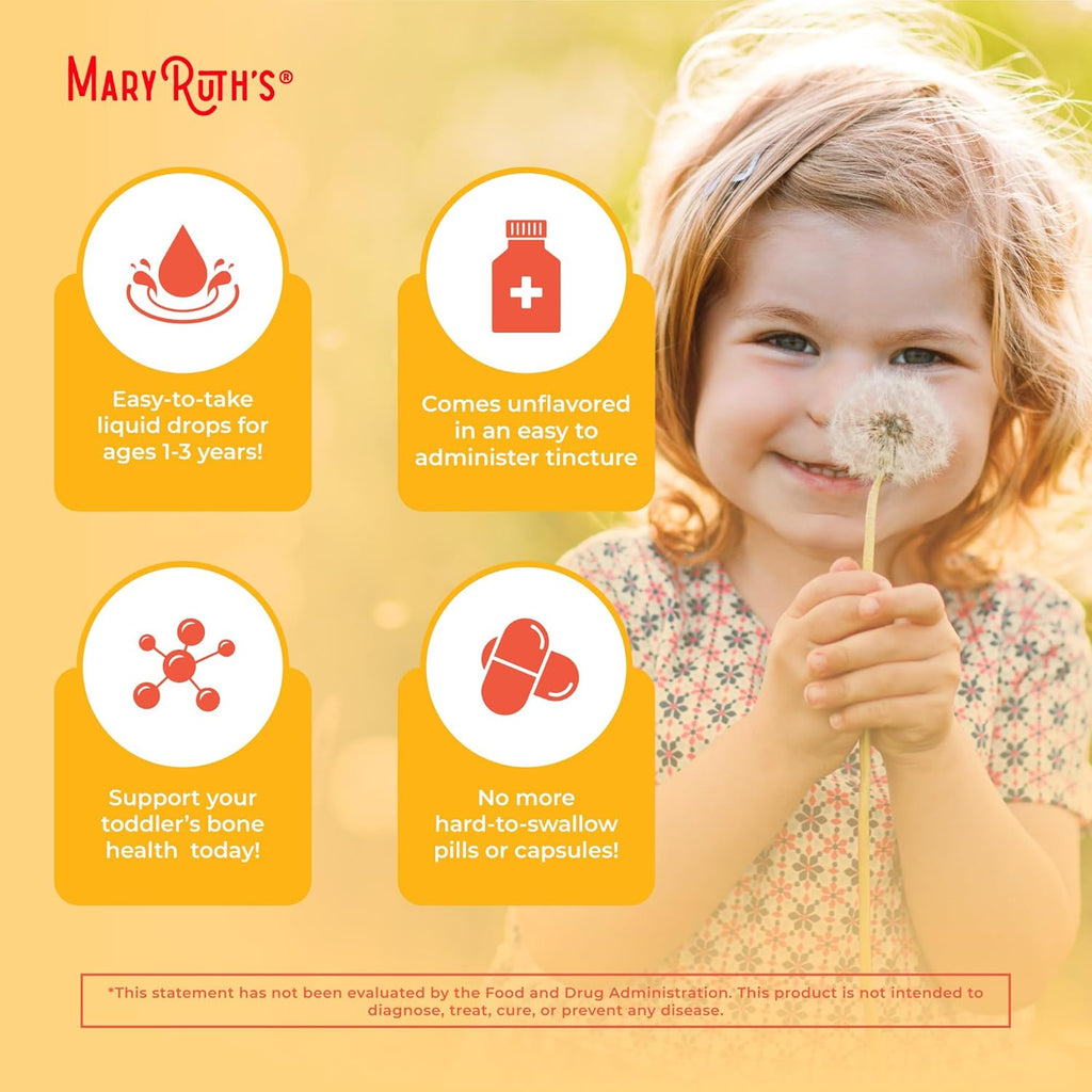 MaryRuth's Organics Gotas de Vitamina D3 y K2 para Niños Pequeños - 30 ml