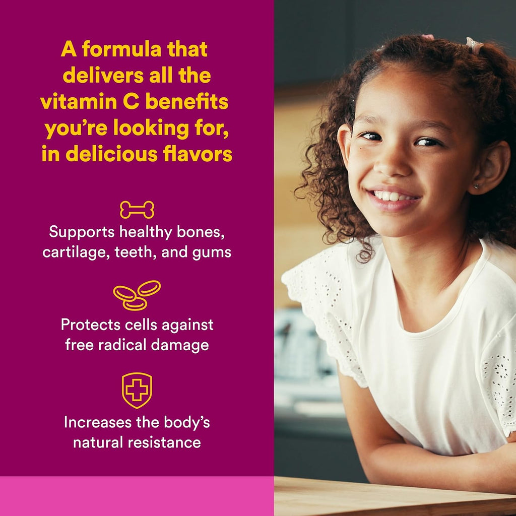 Natural Factors – Vitamina C 500 mg Masticable – Sabor Frutas – 180 Comprimidos