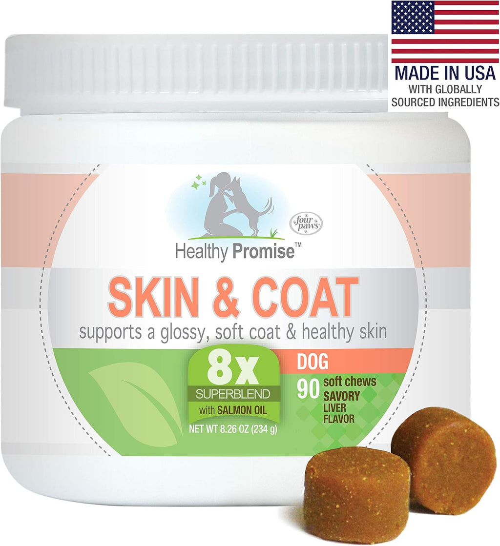 Four Paws Healthy Promise Suplementos para Perros - Piel y Pelaje - Snacks Blandos 90 uds.