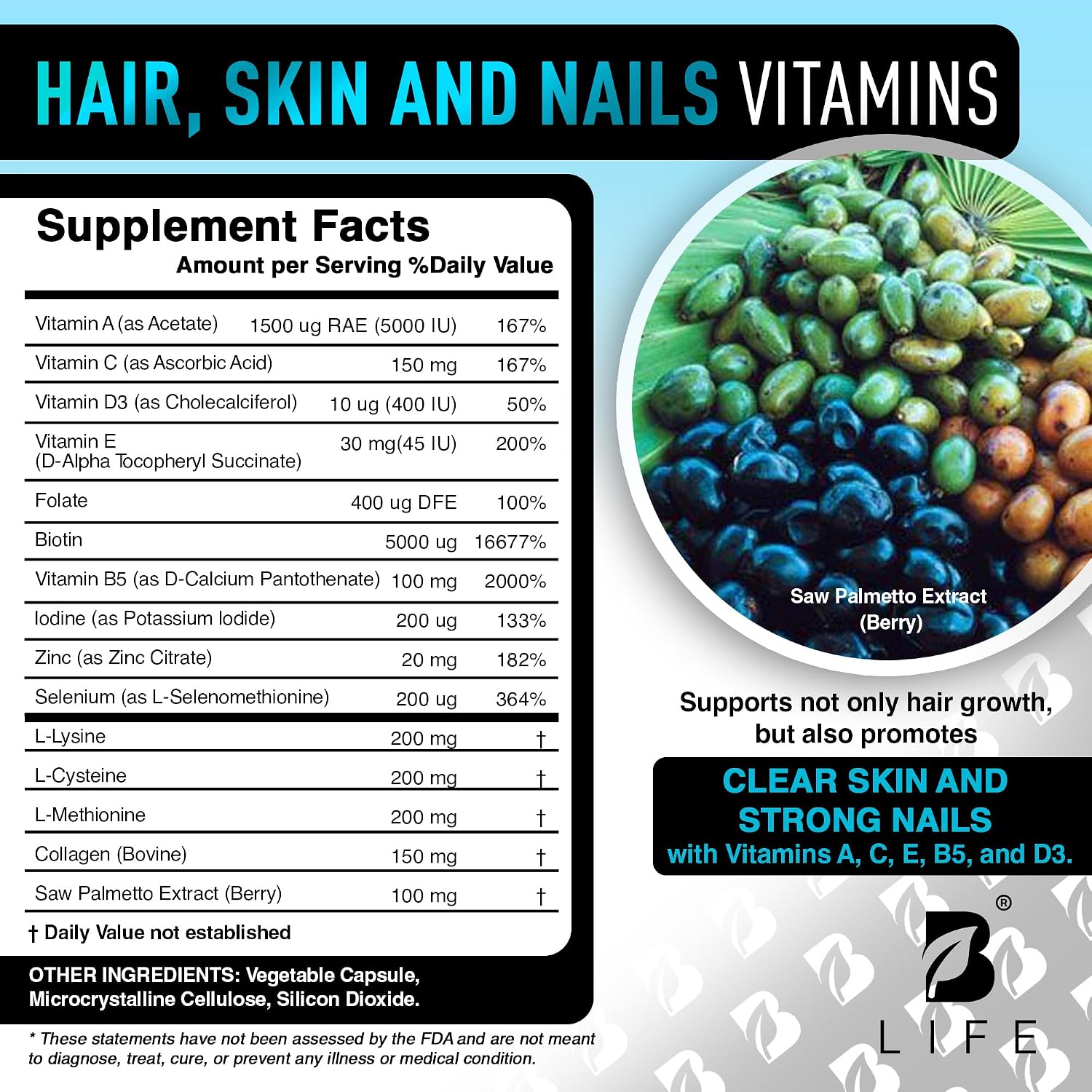 Men’s Hair Growth Supplement – Biotin & Collagen Hair Vitamins for Men – Thicker, Fuller Hair, Nail & Scalp Support – 240 Capsules