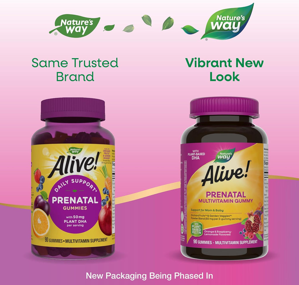 Nature's Way Alive! Gummy Prenatal - Vitaminas Prenatales en Gominolas, 90 Gominolas