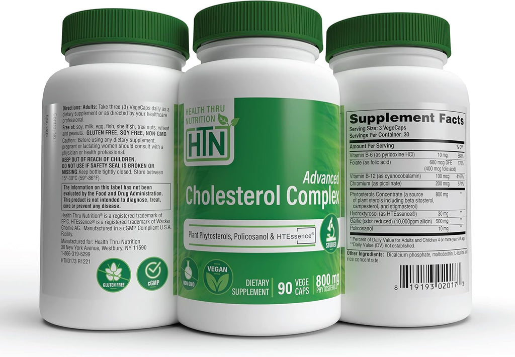 Health Thru Nutrition Advanced Cholesterol Complex | Lipid Metabolism Support | 90 Capsules